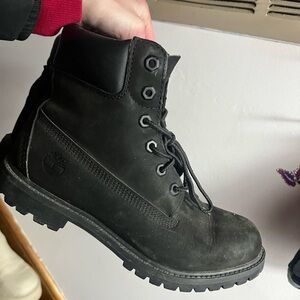 Timberland Black Leather Lace-Up Boots